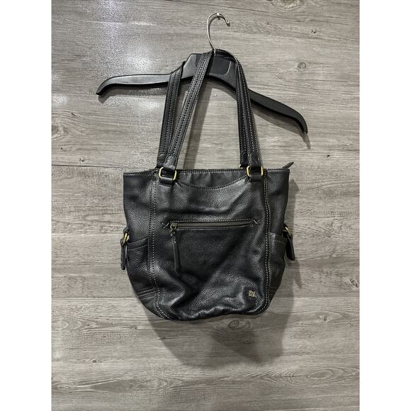 The Sak Black Pebbled Leather Shoulder Bag Purse Tote - Picture 2 of 11